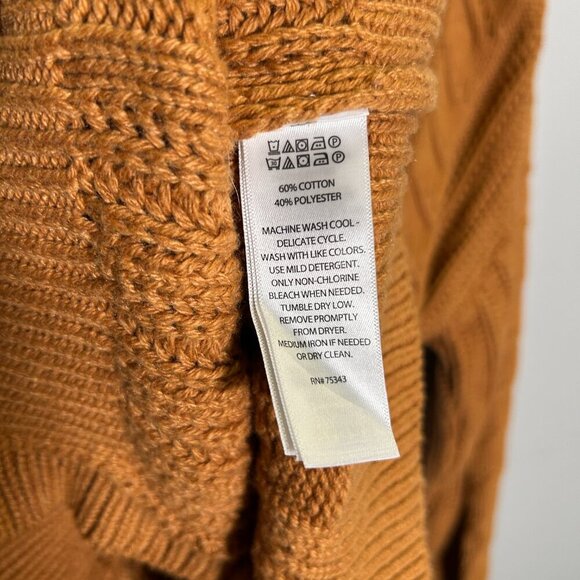 Cupcakes & Cashmere Rust Orange Medium Cable Knit Sweater - Medium EUC - Picture 5 of 5